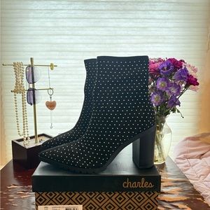 Charles David Danielle stretch Black Studded Women's Boots